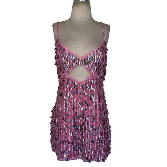 Retrofete Annistyn Dress in Fondant Pink Large New Womens Mini Embellished - Picture 6 of 15